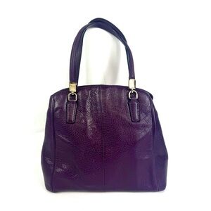 Coach Minetta purple pebbled leather handbag w optional crossbody strap EUC auth